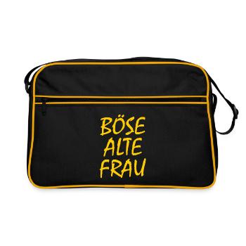 Böse alte frau - Retro Tasche - Schwarz/Gold - Vorne