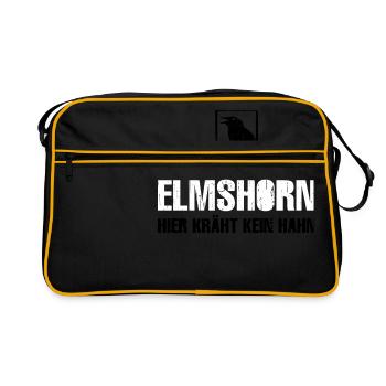 Elmshorn Kraehe schwarz-weiß - Retro Tasche - Schwarz/Gold - Vorne