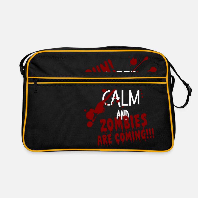 Reste calme et cours! Les zombies arrivent Halloween - Sac Retro - noir/or
