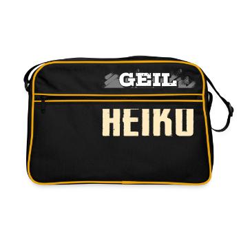 HEIKO - geil - Retro Tasche - Schwarz/Gold - Vorne