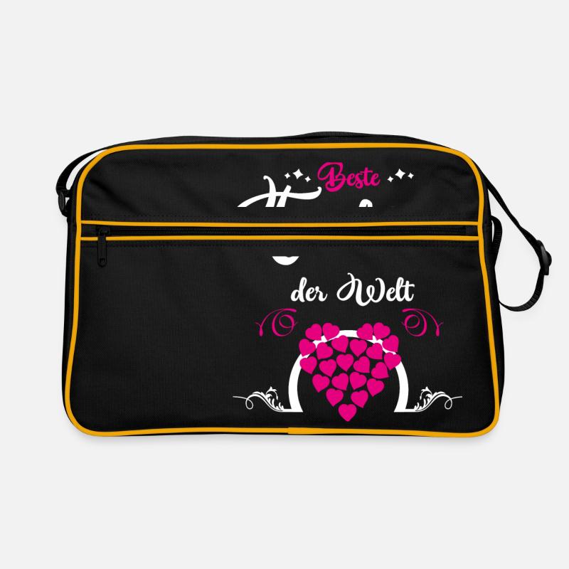 Beste Tochter der Welt - Retro Tasche - Schwarz/Gold