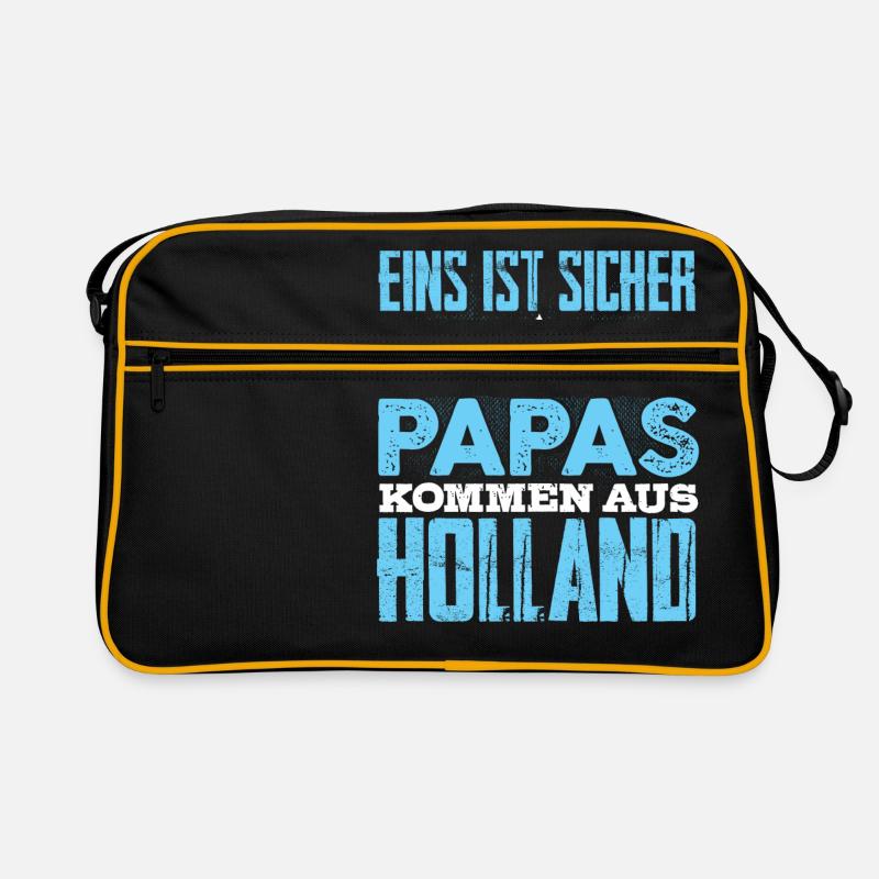 HOLLAND - papa - Retro Tasche - Schwarz/Gold