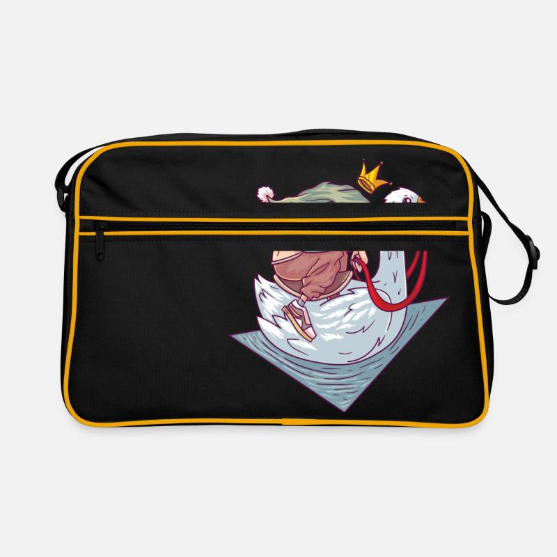 Brüder Grimm Die goldene Gans Märchen - Retro Tasche - Schwarz/Gold