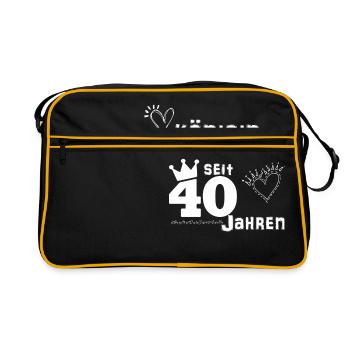 40e anniversaire t-shirt femme - Sac Retro - noir/or - Devant