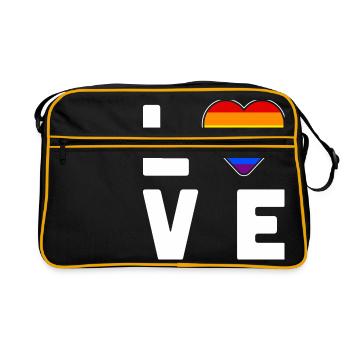 LGBT Pride Couleur arc-en-ciel Amour Coeur Gay Pride - Sac Retro - noir/or - Devant