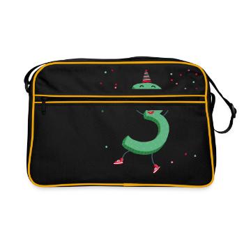 Drei Party - Retro Tasche - Schwarz/Gold - Vorne