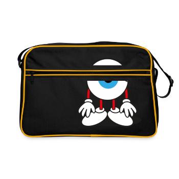 Müde Augen - Retro Tasche - Schwarz/Gold - Vorne