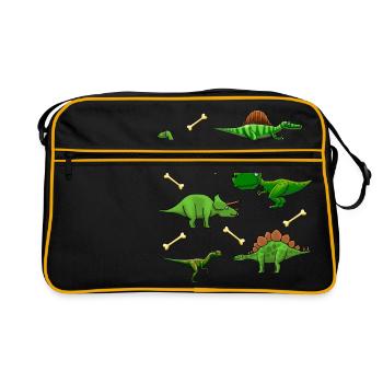 Dinos, Dinos, Dinos! - Retro Bag - black/gold - Front