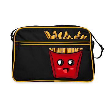 Frites frites - frites douces - Sac Retro - noir/or - Devant