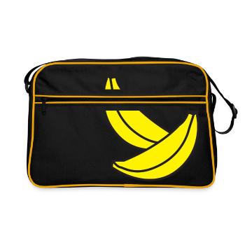 deux bananes - Sac Retro - noir/or - Devant