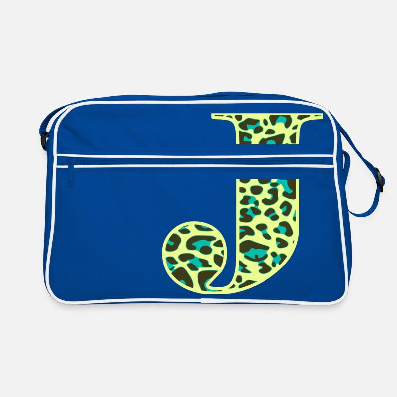 Letter J initial letter initials Leopard Leo Retro Bag