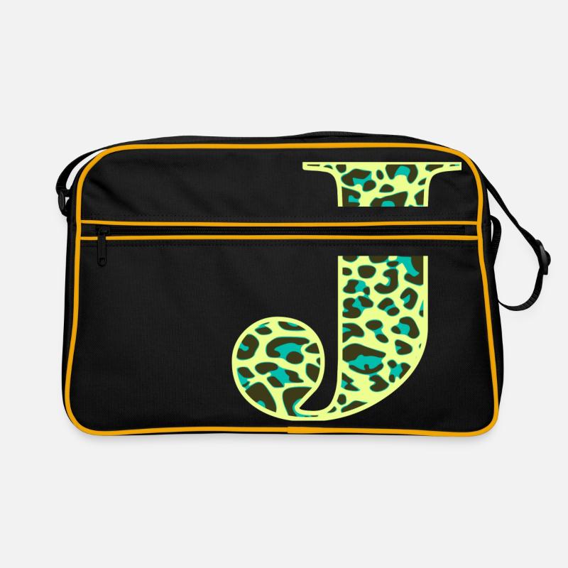 Lettre J initiale lettre initiales Léopard Léo Sac Retro