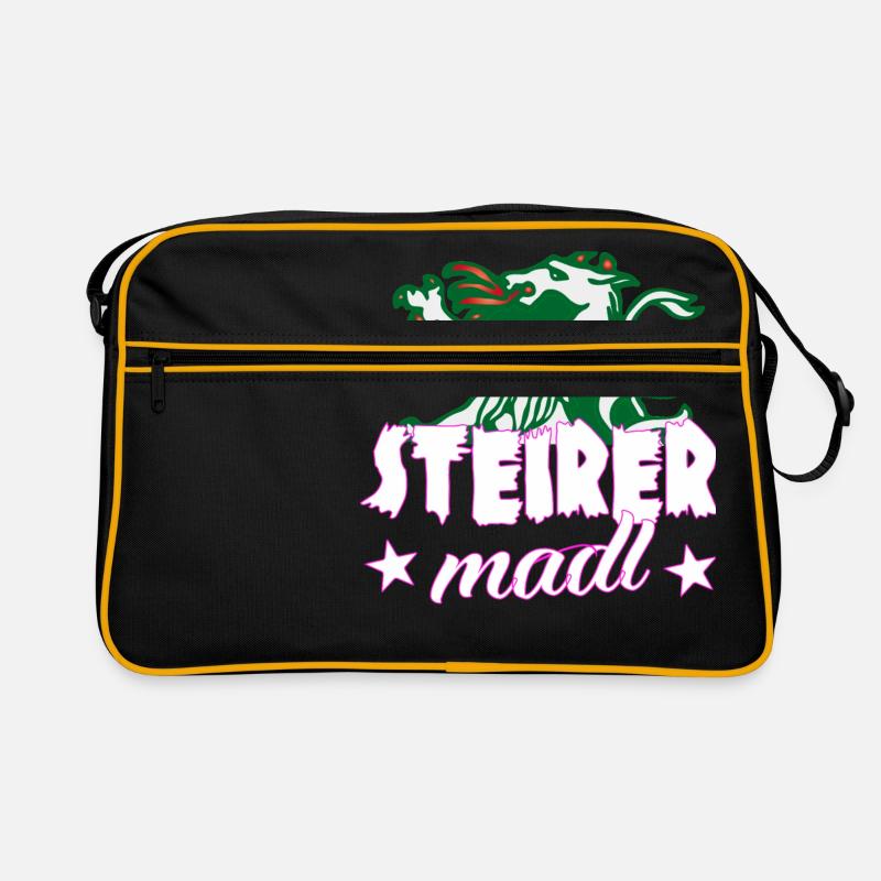 Steirer Madl - Retro Tasche - Schwarz/Gold