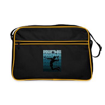 Homme de volley- de sport - Sac Retro - noir/or - Devant