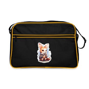 Winter Snow Fluffy - Retro Bag - black/gold - Front