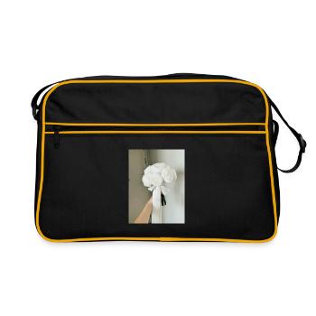 T-shirt fleur de pivoine - Sac Retro - noir/or - Devant