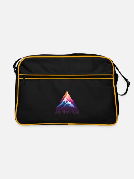 Mountain Aspiration - Retro Tasche - Schwarz/Gold - Vorne