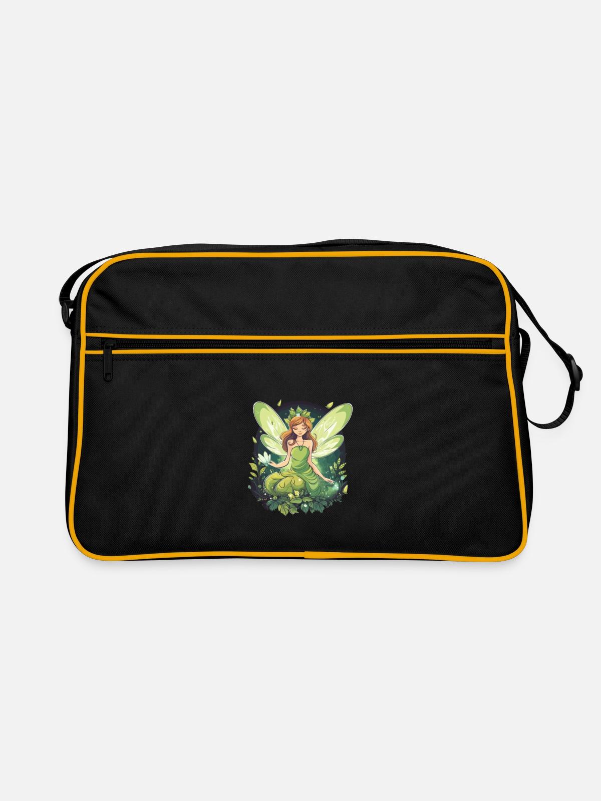 Wald Fee - Retro Tasche - Schwarz/Gold - Vorne