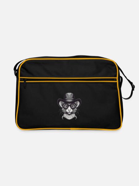 Maus - Retro Tasche - Schwarz/Gold - Vorne