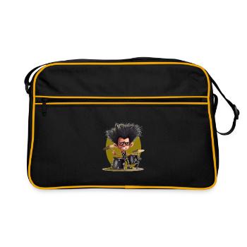 Drummer man - Retro Tasche - Schwarz/Gold - Vorne