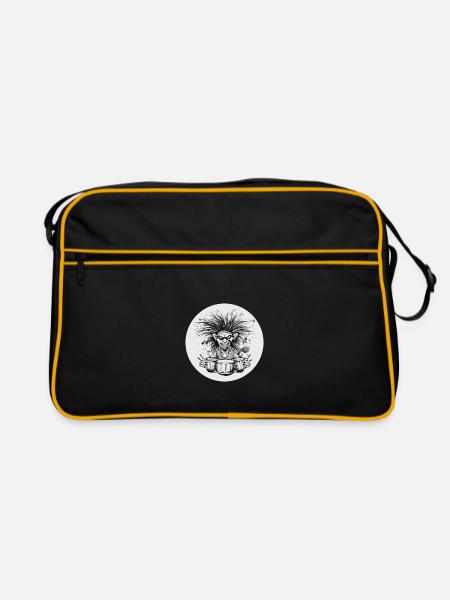 Drummer - Retro Tasche - Schwarz/Gold - Vorne