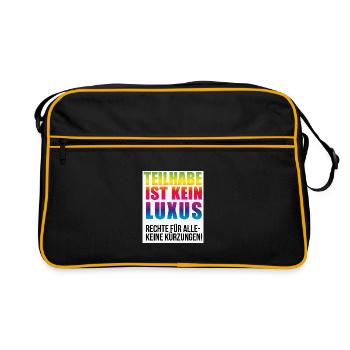 Teilhabe ist kein Luxus keine Kürzungen - Retro Tasche - Schwarz/Gold - Vorne