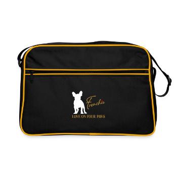 Frenchie love on four paws - Retro Bag - black/gold - Front