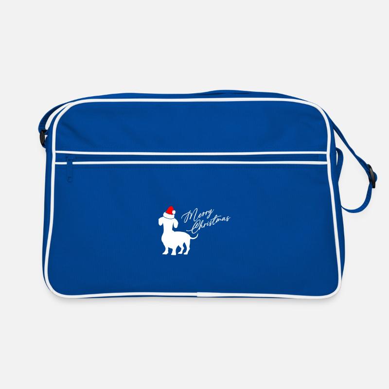 Merry Christmas Dachshund with Santa Hat Retro Bag