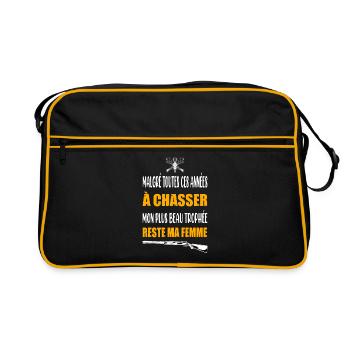 Malgré toutes ces années t-shirt chasse humour - Sac Retro - noir/or - Devant