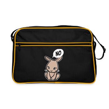 No, I don't have to! - Rabbit - Saying - Retro Bag - black/gold - Front