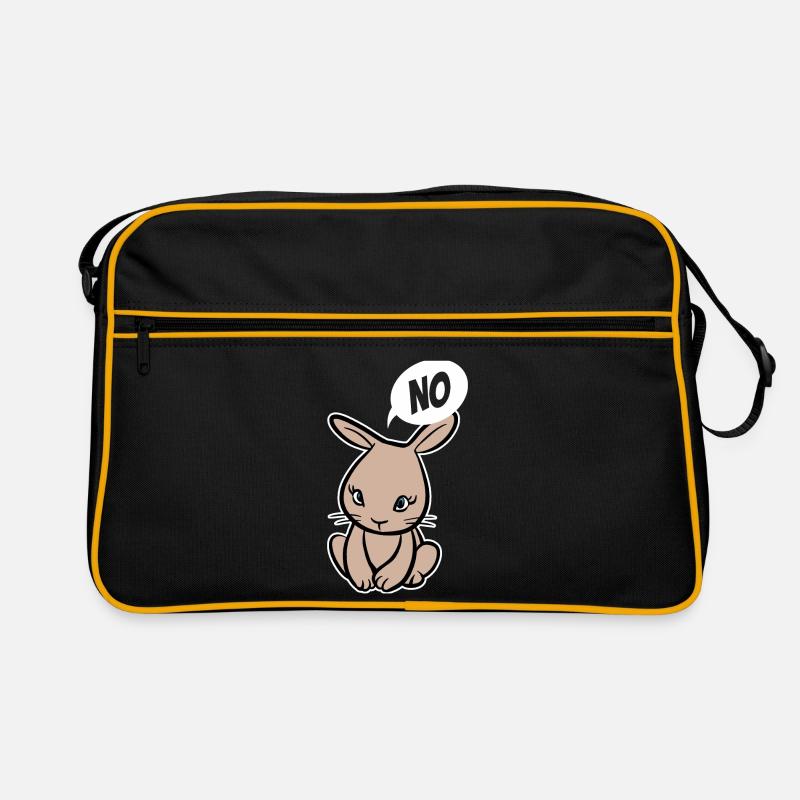 Nein, ich muss garnichts! - Hase - Spruch Retro Tasche
