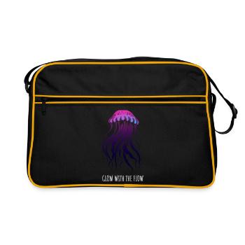 Brille avec le courant, Méduse avec des tentacules, Dire - Sac Retro - noir/or - Devant
