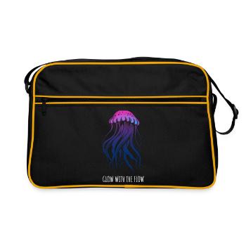 Brille avec le courant, Méduse avec des tentacules, Dire - Sac Retro - noir/or - Devant