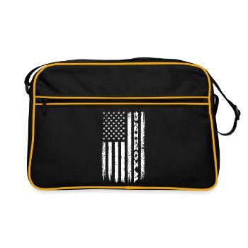 Drapeau des États-Unis Don de l’État du Wyoming - Sac Retro - noir/or - Devant