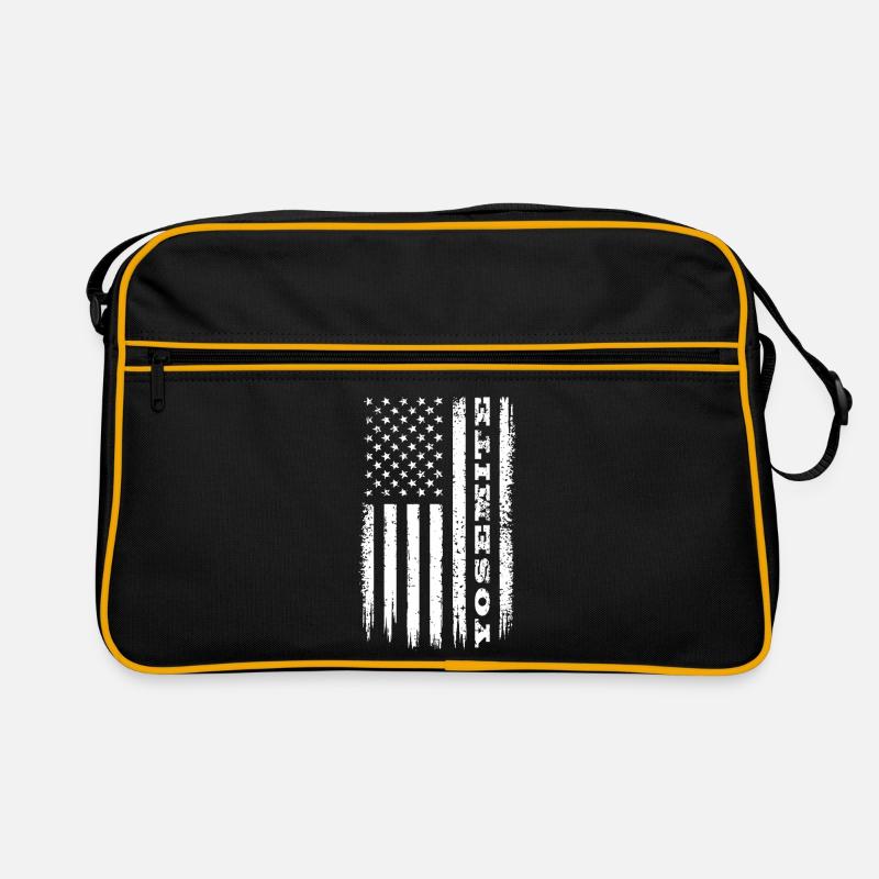Drapeau des États-Unis Cadeau du parc national de Yosemite Sac Retro