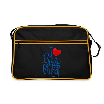 I love Regensburg ! - Retro Bag - black/gold - Front