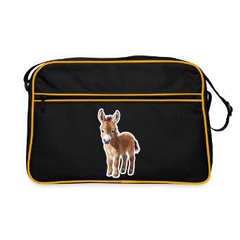 Esel - Retro Tasche - Schwarz/Gold - Vorne