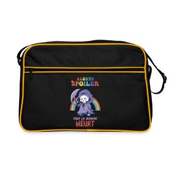 Spoiler alert, everyone dies Humor Cinema - Retro Bag - black/gold - Front