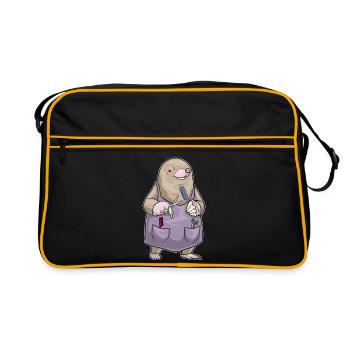 Peigne et ciseaux de coiffeur Mole - Sac Retro - noir/or - Devant