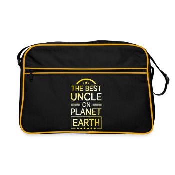 Bester Onkel Spruch - Retro Tasche - Schwarz/Gold - Vorne