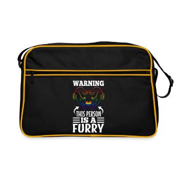 Avertissement Cette personne est un poilu - Sac Retro - noir/or - Devant