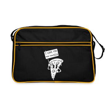 I love you more than pizza - Retro Bag - black/gold - Front
