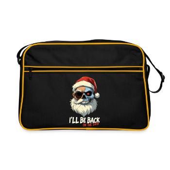 Terminator Père Noël être de retour cadeaux - Sac Retro - noir/or - Devant