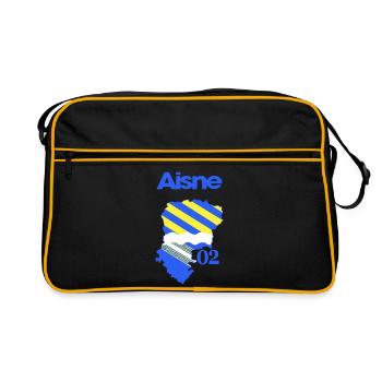 Map of Aisne Blue Yellow 02 - Retro Bag - black/gold - Front