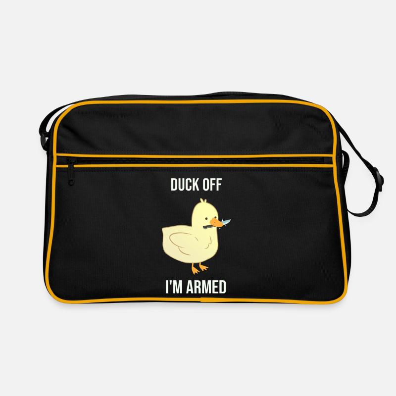 Duck dich weg, ich bin bewaffnet Retro Tasche