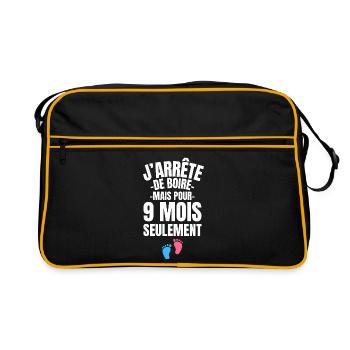 Drôle Annonce Grossesse - Humour Future Maman 2026 - Sac Retro - noir/or - Devant