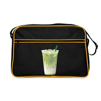 Cool Green Matcha Milk Latte - Retro Bag - black/gold - Front