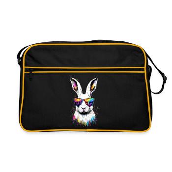 Lapin de montagne Lièvre arctique Labiin albinos Lapin blanc - Sac Retro - noir/or - Devant