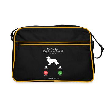 Le Cavalier King Charles Spaniel appelle le design - Sac Retro - noir/or - Devant