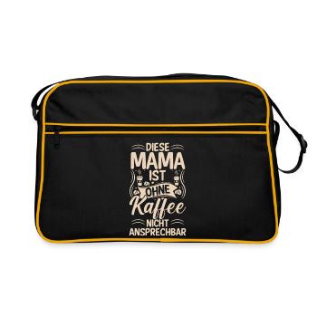 Kaffee Kaffeeliebhaber Mutter Mama - Retro Tasche - Schwarz/Gold - Vorne